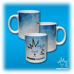 Dresdner Eislöwen - Fan Tasse - Jumbo - Crystal oben blau-unten weiß