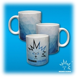 Dresdner Eislöwen - Fan Tasse - Jumbo - Crystal oben weiß - unten blau