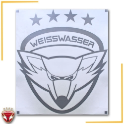 Lausitzer Füchse - Aufkleber - Logo - 40cm - Kontur-Silber