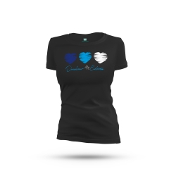 Dresdner Eislöwen - Frauen T-Shirt - Herzen - schwarz - Gr: XS
