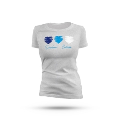 Dresdner Eislöwen - Frauen T-Shirt - Herzen - grau - Gr: L